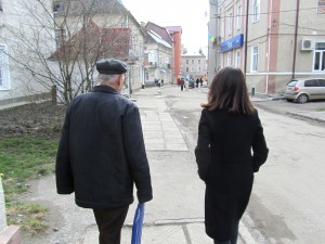 Walking up Ivan Franko Street