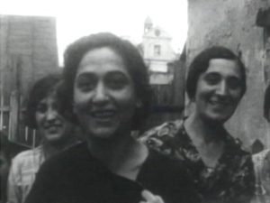 A still image of Jews in Rohatyn, from a 1930s holiday film by Fanny Holtzmann